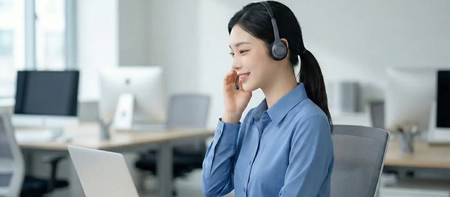 청구 화면 상담을 진행하는 장면을 담은 참고 사진